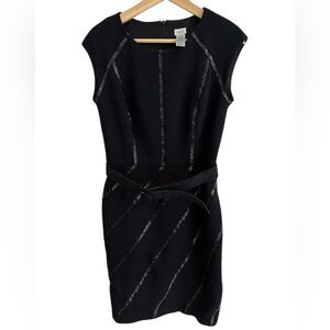 Ina Navy Belted Midi Dress